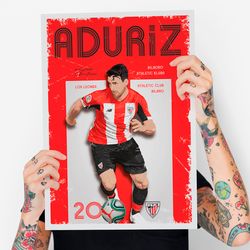 poster aritz aduriz | athletic club de bilbao | digital download | football decor | print