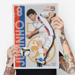 poster juninho pernambucano | olympique lyonnais | digital download | football decor | print