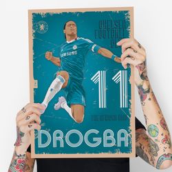 poster didier drogba | chelsea fc | digital download | football decor | print
