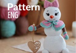 crochet pattern snowman girl snowman with clothes christmas home decor handmade doll toy snowman