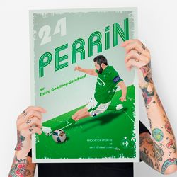 poster loic perrin  | saint-etienne | digital download | football decor | print