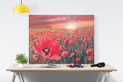 poppy field acrylic painting: stunning home decor ideas