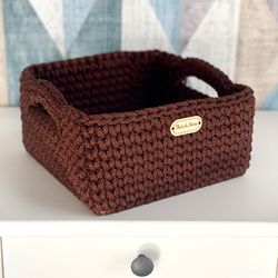 medium towel toilet paper cosmetic basket holder box, bathroom storage big basket organizer with handles, home storage