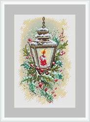 winter lantern cross stitch pattern christmas cross stitch pattern christmas tree cross stitch pattern