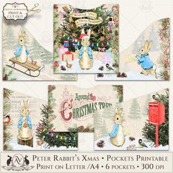 peter rabbit christmas junk journal pockets printable
