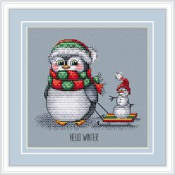 penguin cross stitch pattern snowman cross stitch pattern christmas cross stitch pattern christmas decor