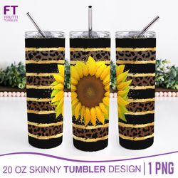 sunflower tumbler sublimation wrap - leopard pattern