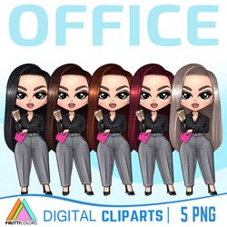 office clipart set - coffee break illustration