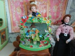 theater for a dollhouse. puppet miniature.