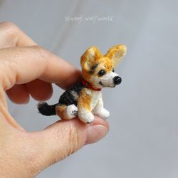 welsh corgi puppy. miniature figurine. custom made toy