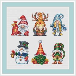 holiday gnomes cross stitch pattern christmas cross stitch snowman cross stitch pattern santa claus cross stitch pattern