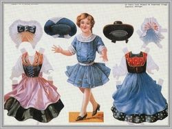 digital - vintage paper doll - paper doll national swiss dance - pdf