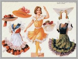 digital - vintage paper doll - paper doll national german dance - pdf