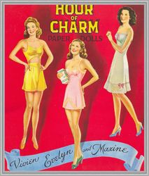 digital - vintage paper doll - paper doll charm - pdf