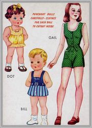 digital - vintage paper doll - 3 paper doll - pdf