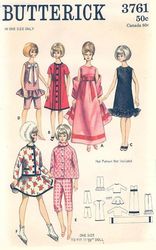 barbie vintage sewing pattern pdf fashion dolls size 11 1/2 inches butterick 3761