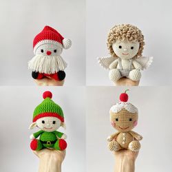 crochet christmas patterns santa claus, angel, elf, gingerbread man, amigurumi pattern