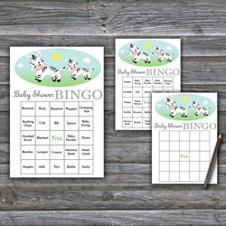 60 zebra baby shower bingo cards,safari animals baby shower bingo games,printable baby shower bingo cards--360