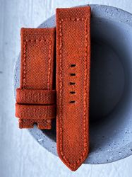 ready strap fire orange canvas double rolled vintage