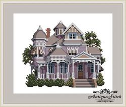 086 pillow-thompson house victorian house cross stitch pattern pdf victorians across america compatible pattern keeper