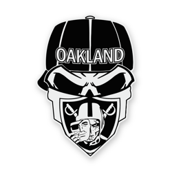 Las Vegas Raiders Skull Bandana Window Sticker Vinyl Decal 