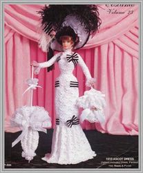 digital - vintage barbie crochet pattern - chic dress crochet patterns for dolls 11-1/2" - pdf