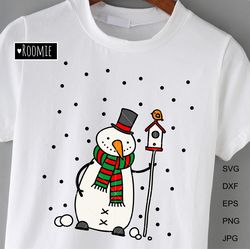 merry christmas snowman with birdhouse svg files, christmas svg, christmas cards clipart shirt mug gift cricut new year