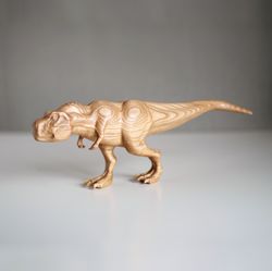 wooden dinosaur tyrannosaurus rex, wooden hand carved statue t-rex
