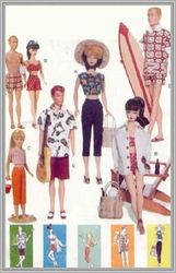 digital - vintage barbie and ken sewing pattern - wardrobe clothes for dolls 11-1/2" - 12" - vintage 1980s - pdf