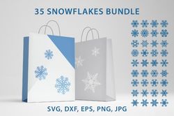 Set of snowflakes in SVG, EPS, PNG, JPG formats, Snowflakes in DXF cutting files