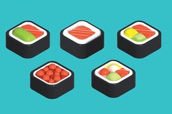 Simple 3D sushi rolls