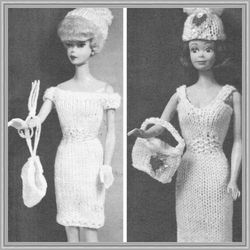 digital - vintage barbie knitting pattern -  knitting patterns for dolls 11-1/2" - pdf