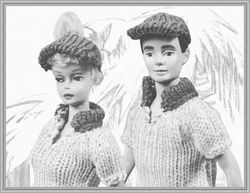 digital - vintage barbie knitting pattern -  knitting patterns for dolls 11-1/2" - pdf