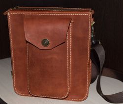 leather bag/shoulder bag/ handmade/crazy horse/men's bag