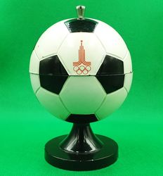 vintage desktop cigarette box soccer ball olympic games moscow 1980