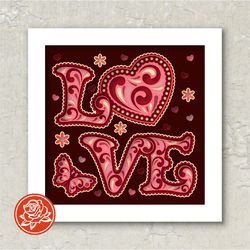 valentine personalized shadow box svg