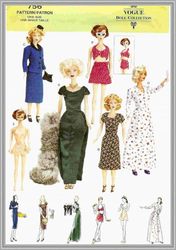 digital - vintage barbie sewing pattern - wardrobe clothes for dolls 11-1/2" - vintage 1980s - pdf"