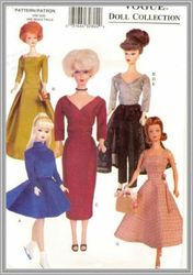 digital - vintage barbie sewing pattern - wardrobe clothes for dolls 11-1/2" - vintage 1980s - pdf"