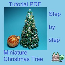 dollhouse christmas tree. tutorial step by step miniature christmas tree for doll