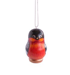 christmas ornament winter cute bird bullfinch wooden painted figurine fireplace decor xmas stocking filler holiday gift