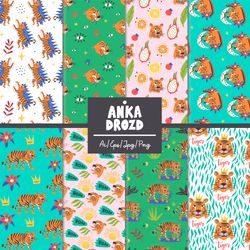 exotic tiger seamless pattern