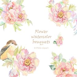 flower watercolor bouquets clipart