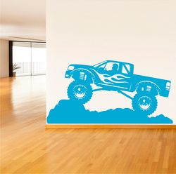 monster truck sticker race wall sticker vinyl decal mural art decor