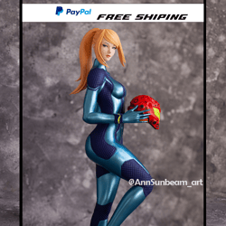 samus aran zero suit figurine painted scale 1/6 1/4 pre-order fanart