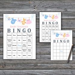 60 clothesline baby shower bingo cards,clothesline baby shower bingo games,printable baby shower bingo cards--341