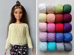 barbie doll clothes 20 colors sweater