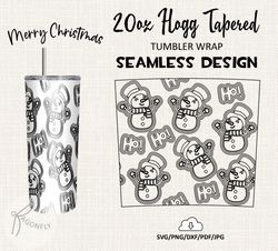 tumbler 20 oz hogg tatered tumbler wrap / snowman burst tumbler template / seamless design - ht-11