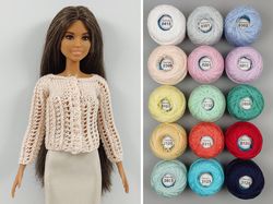 barbie doll clothes 15 colors cardigan