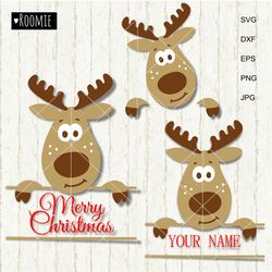 christmas svg, reindeer svg, reindeer monogram svg, christmas monogram, digital cut files