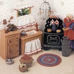 digital | crochet kitchen for barbie doll | vintage | toy for girls | crochet patterns | vintage knitting | pdf